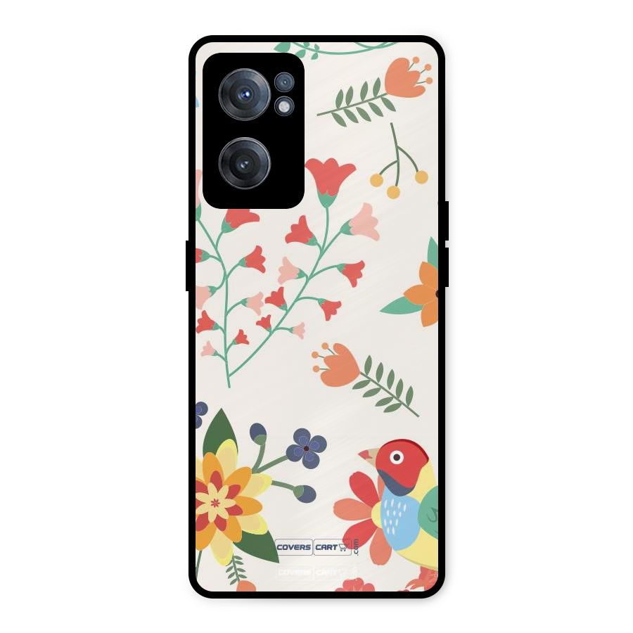 Spring Flowers Metal Back Case for OnePlus Nord CE 2 5G