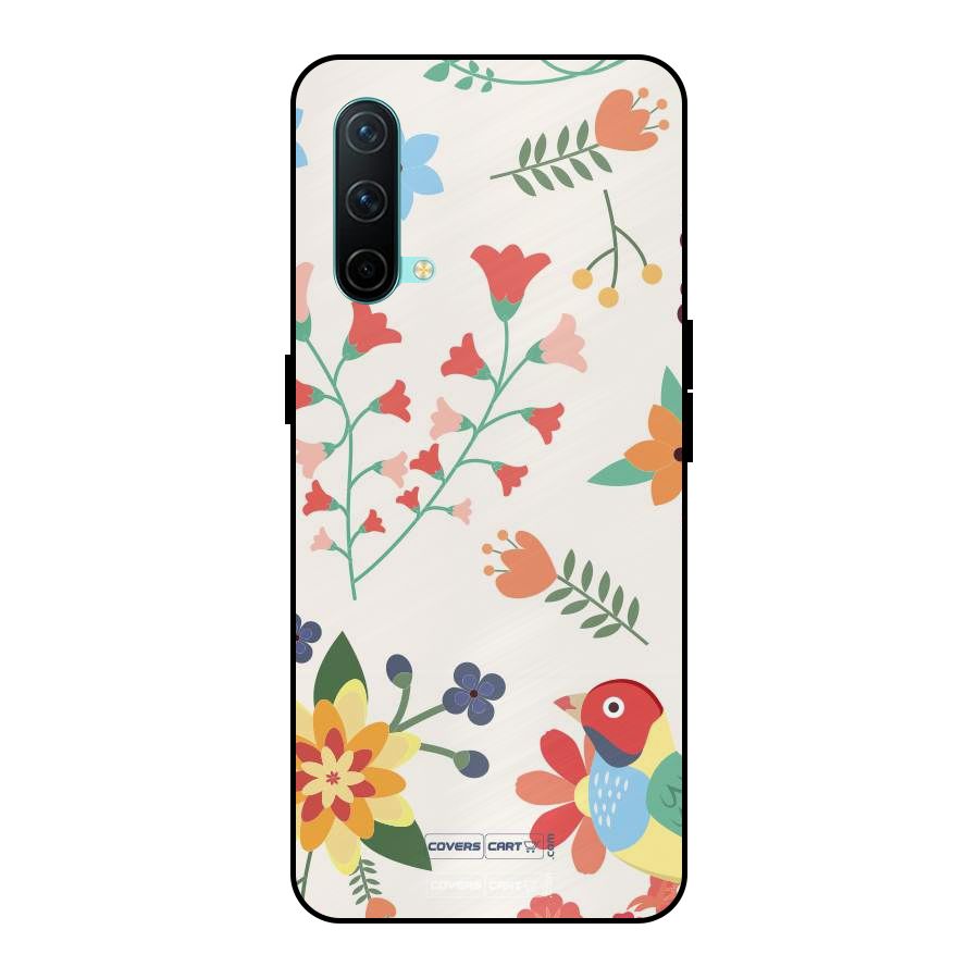 Spring Flowers Metal Back Case for OnePlus Nord CE 5G