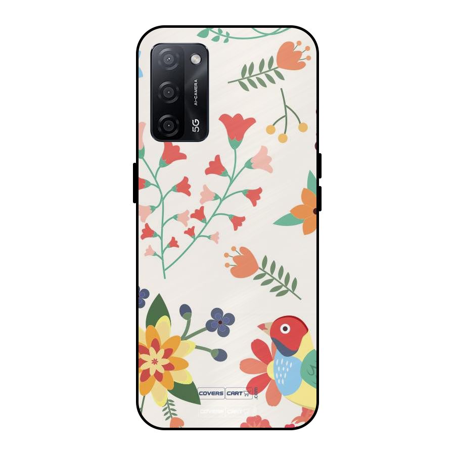 Spring Flowers Metal Back Case for Oppo A53s 5G
