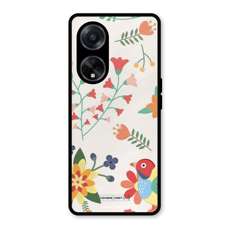 Spring Flowers Metal Back Case for Oppo F23