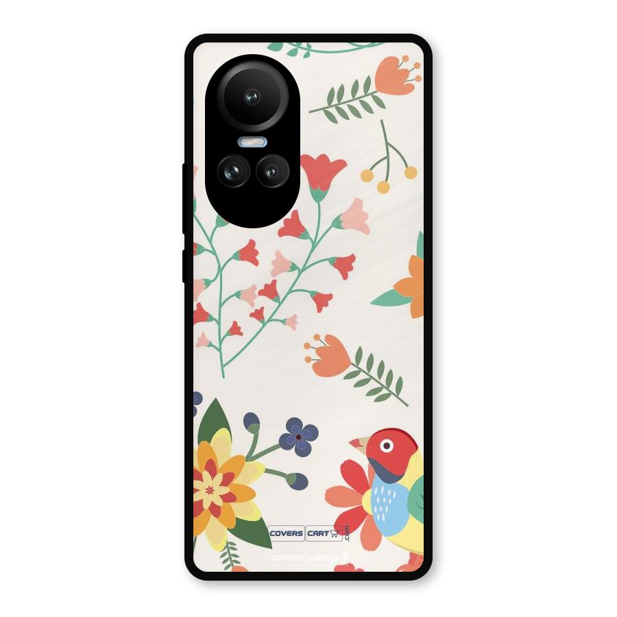 Spring Flowers Metal Back Case for Oppo Reno10 Pro