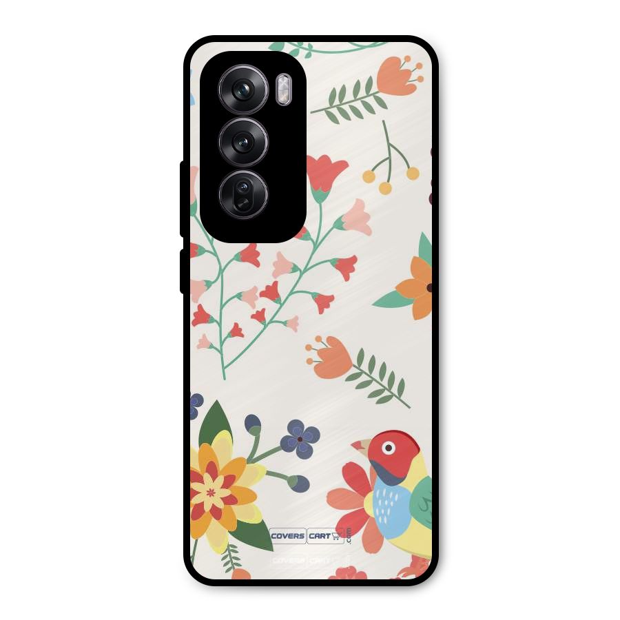 Spring Flowers Metal Back Case for Oppo Reno12 Pro