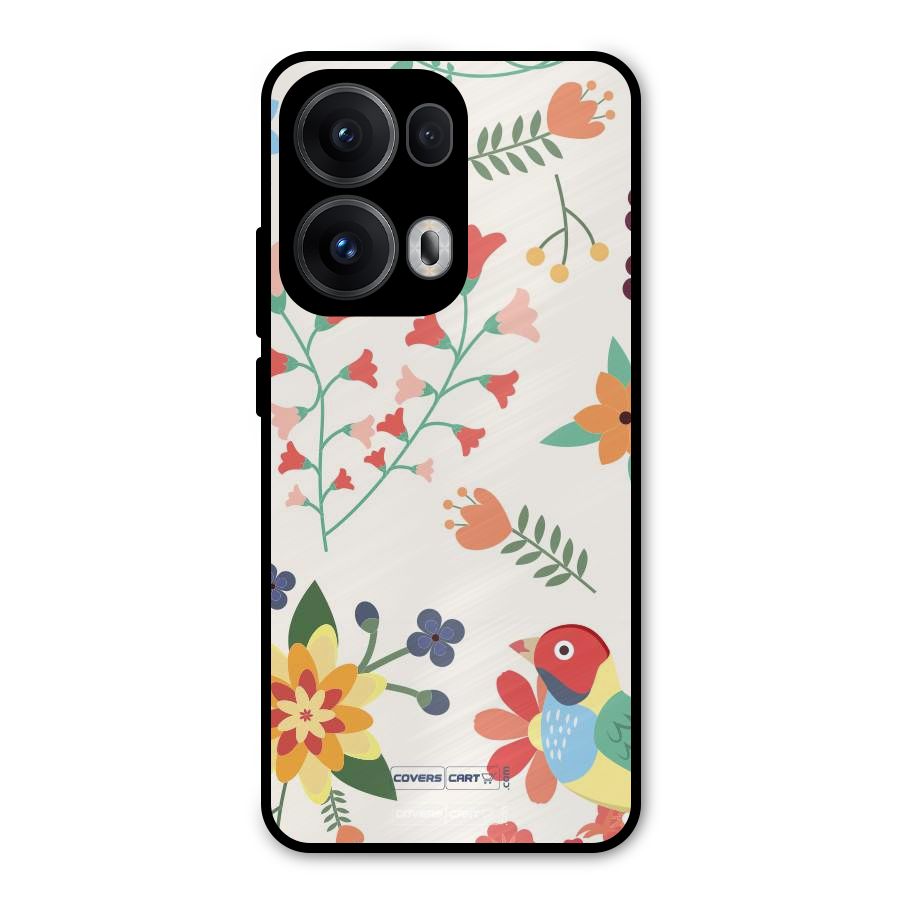 Spring Flowers Metal Back Case for Oppo Reno13 Pro
