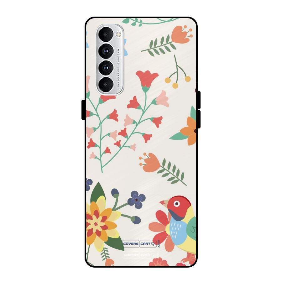 Spring Flowers Metal Back Case for Oppo Reno4 Pro