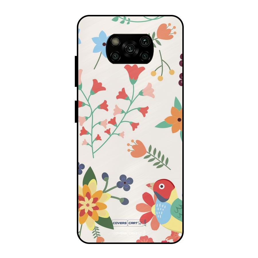 Spring Flowers Metal Back Case for Poco X3