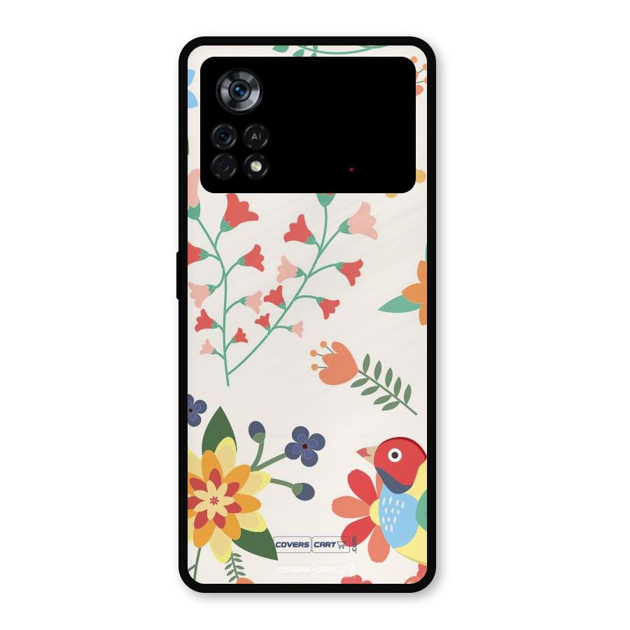 Spring Flowers Metal Back Case for Poco X4 Pro 5G