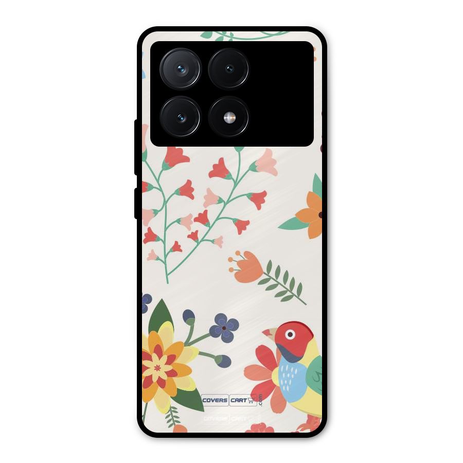 Spring Flowers Metal Back Case for Poco X6 Pro