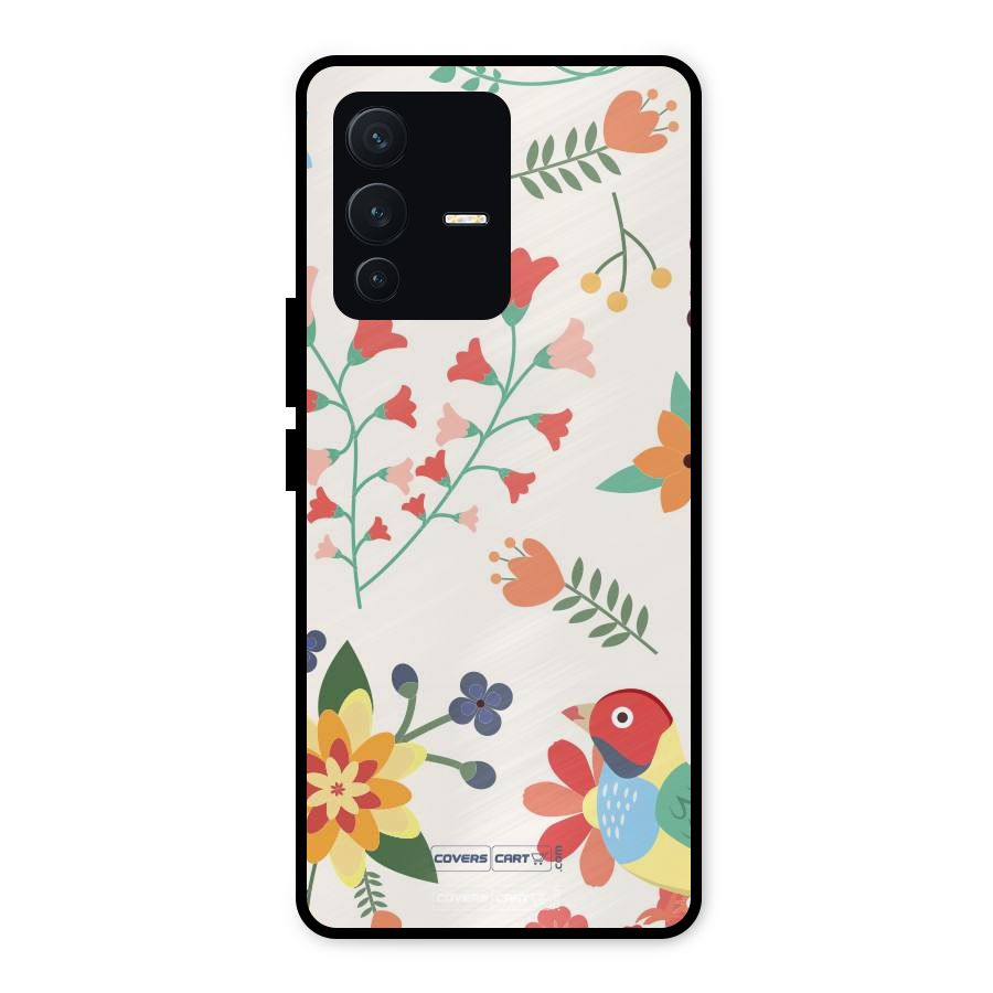 Spring Flowers Metal Back Case for Vivo V23 5G