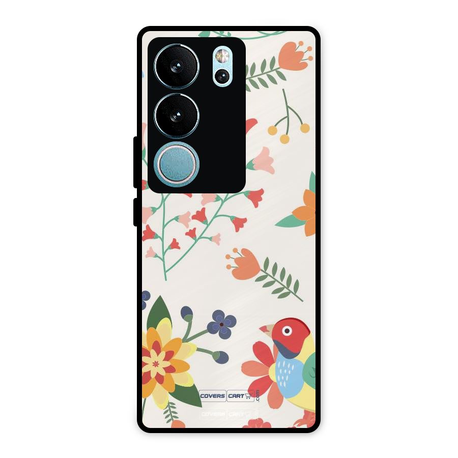 Spring Flowers Metal Back Case for Vivo V29