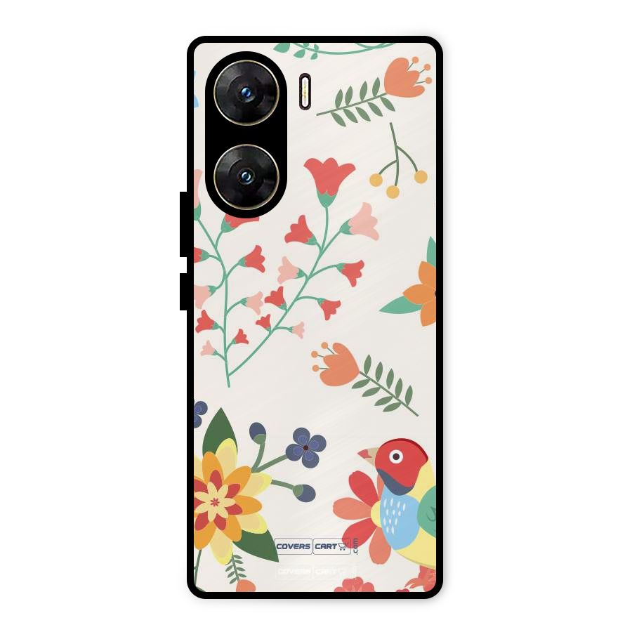Spring Flowers Metal Back Case for Vivo V29e