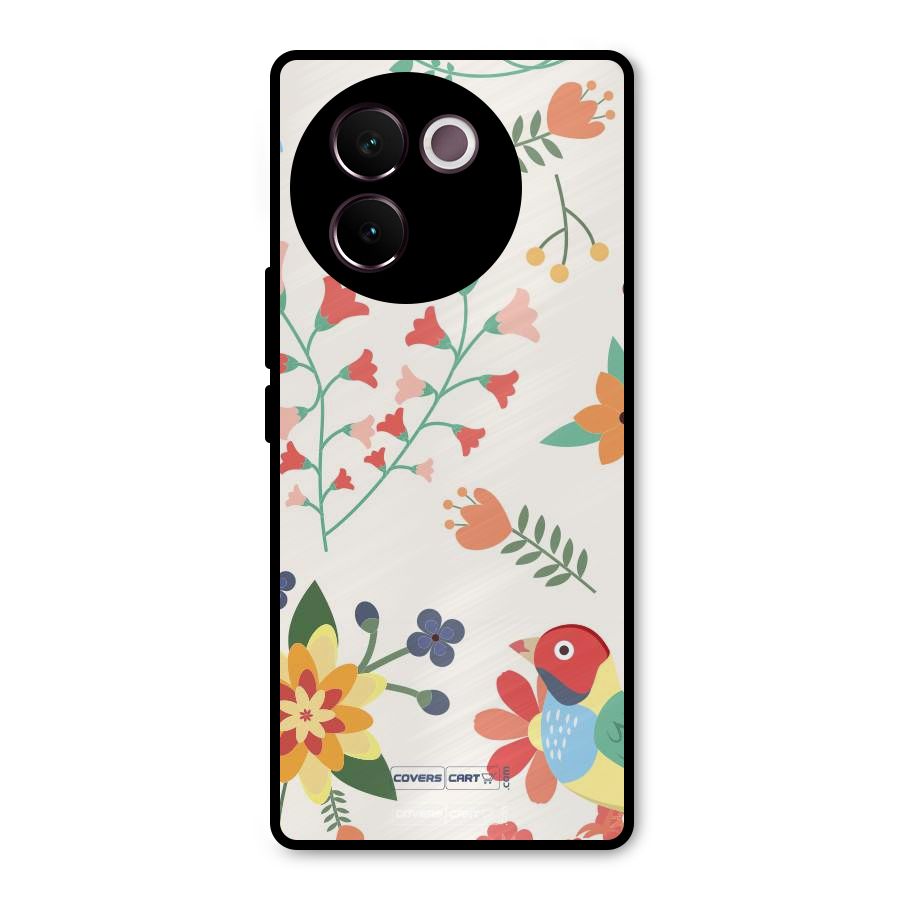 Spring Flowers Metal Back Case for Vivo V30e