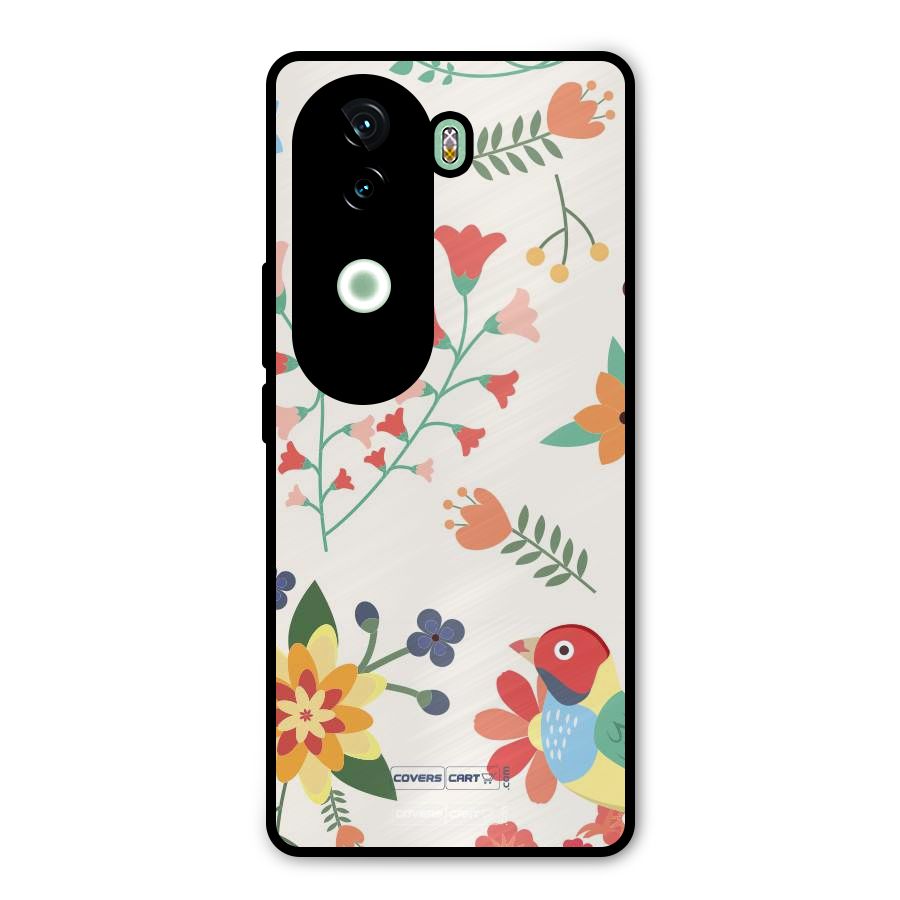 Spring Flowers Metal Back Case for Vivo V40e