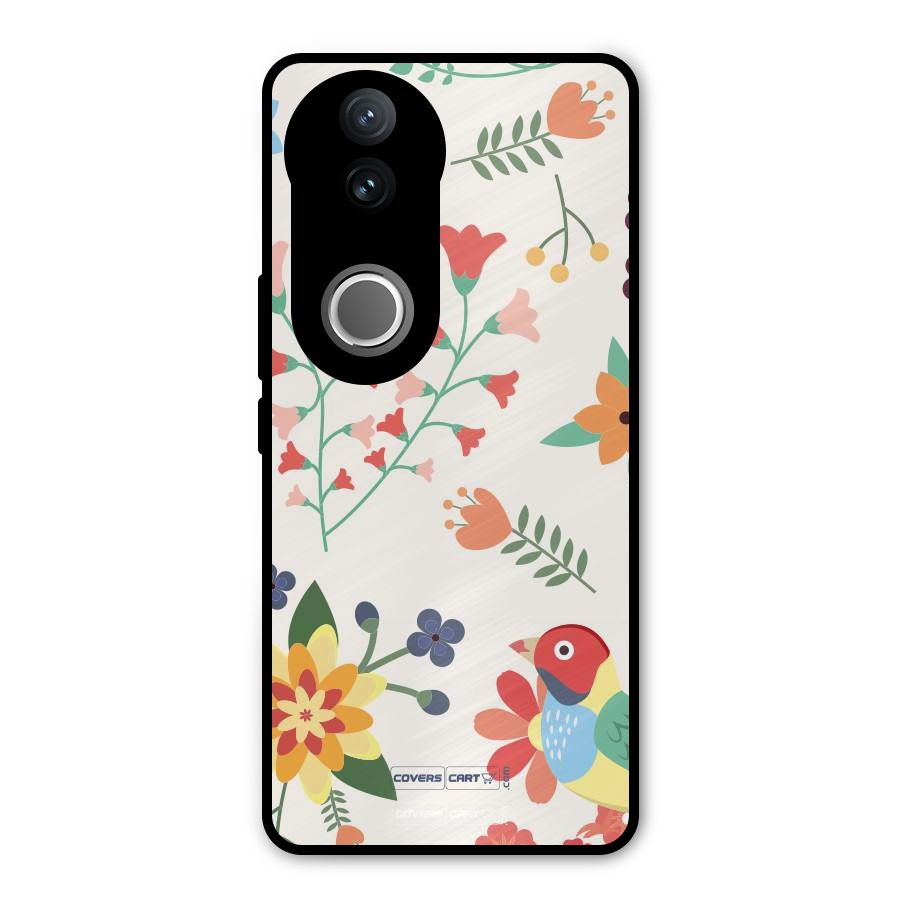Spring Flowers Metal Back Case for Vivo V50e