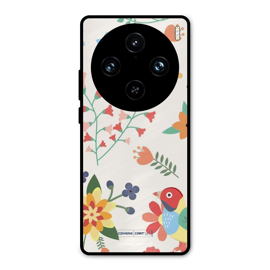 Spring Flowers Metal Back Case for Vivo X100 Pro