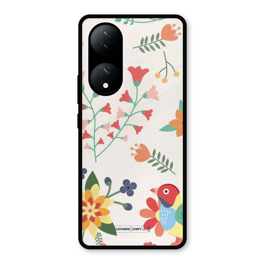 Spring Flowers Metal Back Case for Vivo Y100a
