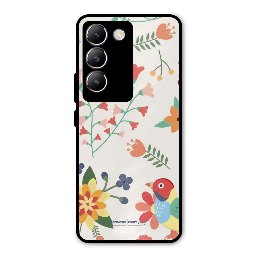 Spring Flowers Metal Back Case for Vivo Y200e