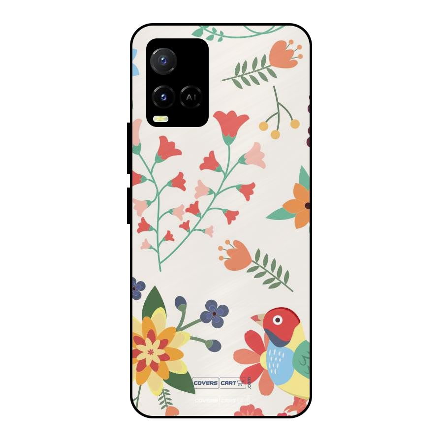 Spring Flowers Metal Back Case for Vivo Y21