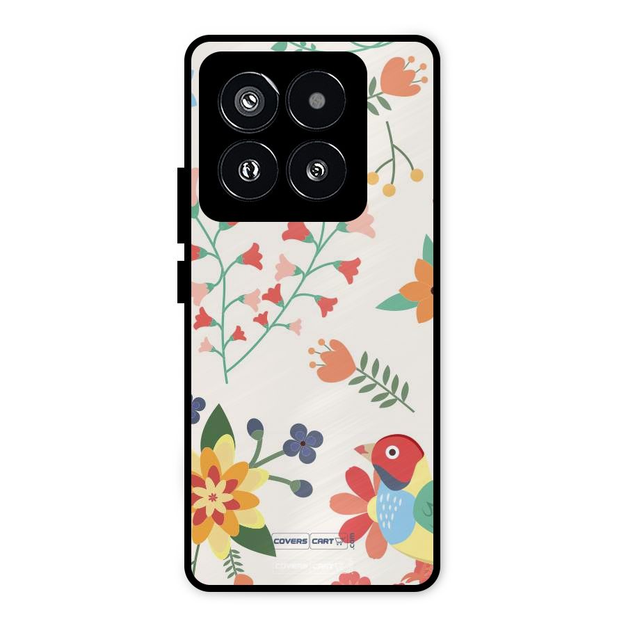 Spring Flowers Metal Back Case for Xiaomi 14 Pro