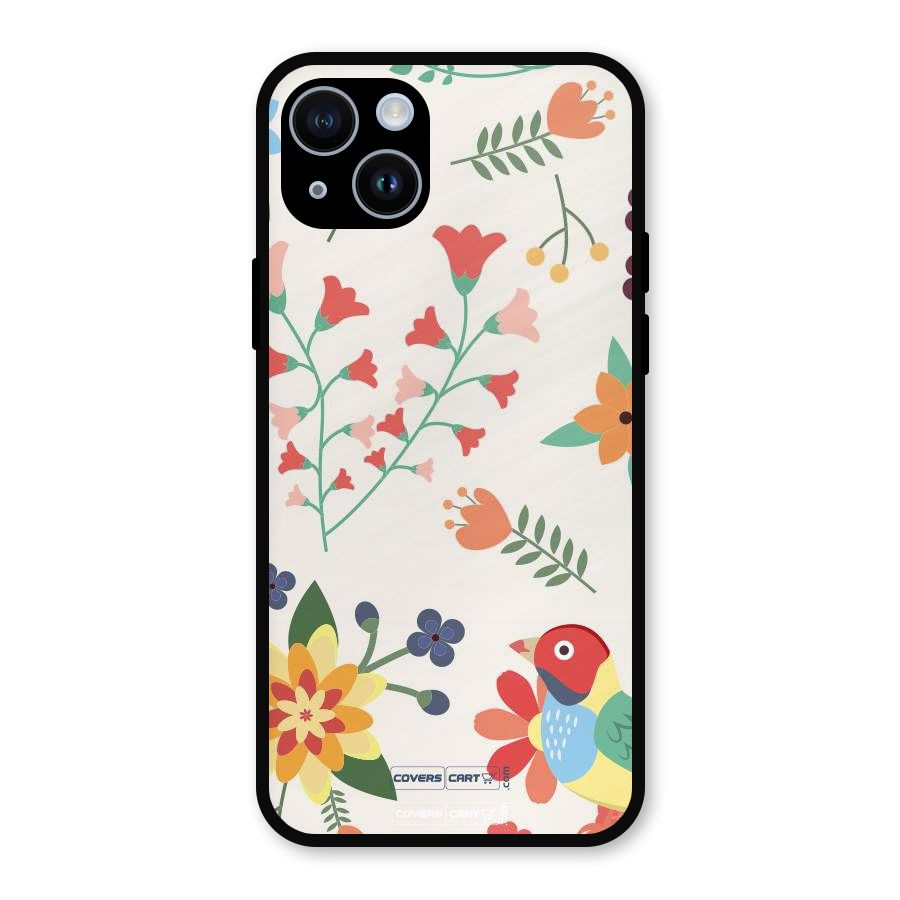 Spring Flowers Metal Back Case for iPhone 14