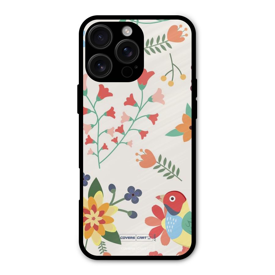 Spring Flowers Metal Back Case for iPhone 16 Pro Max