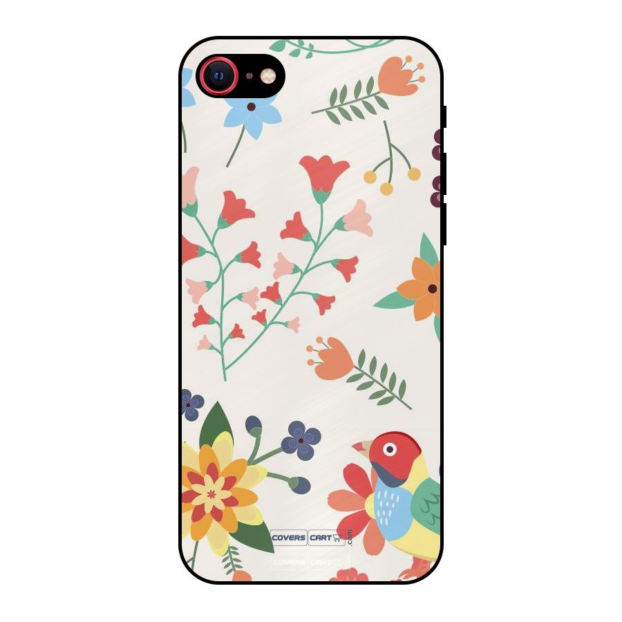 Spring Flowers Metal Back Case for iPhone 8