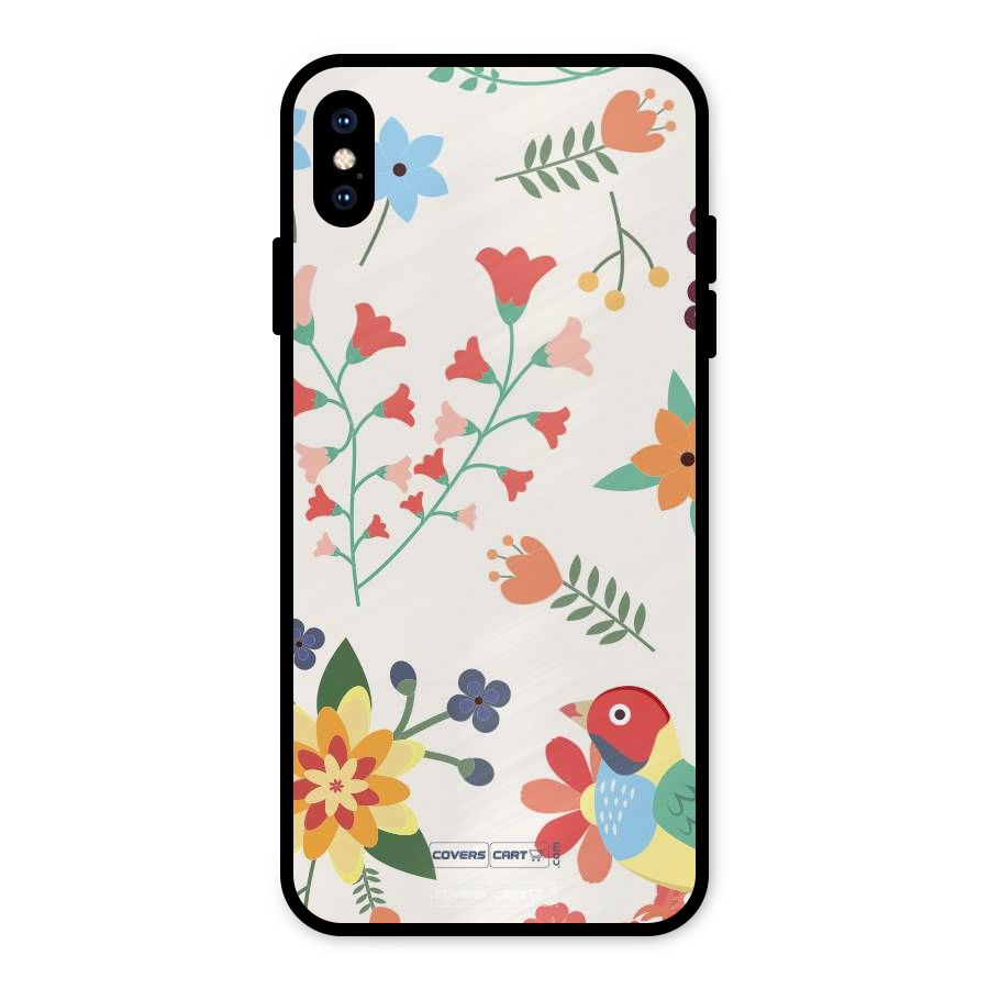Spring Flowers Metal Back Case for iPhone XS Max