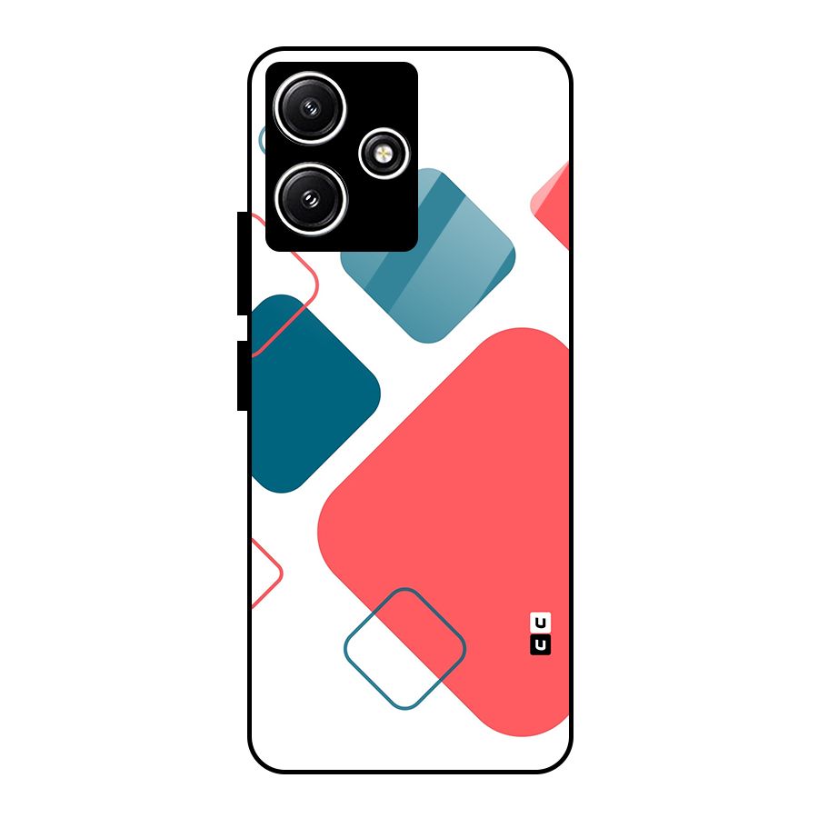 Square Pattern Beautiful Abstract Glass Back Case for Poco M6 Pro