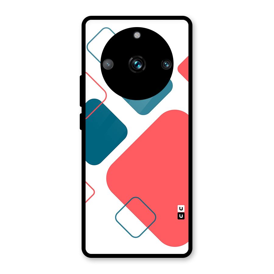 Square Pattern Beautiful Abstract Glass Back Case for Realme 11 Pro Plus