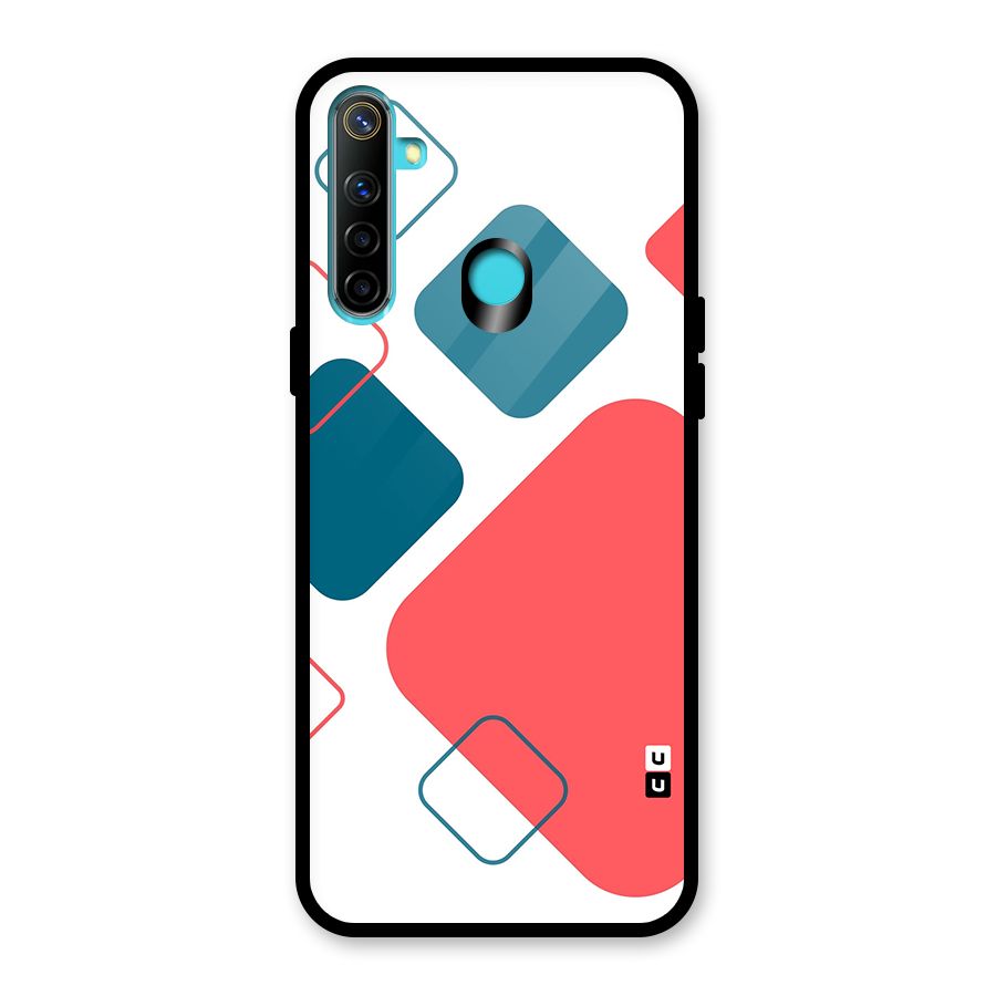 Square Pattern Beautiful Abstract Glass Back Case for Realme Narzo 10