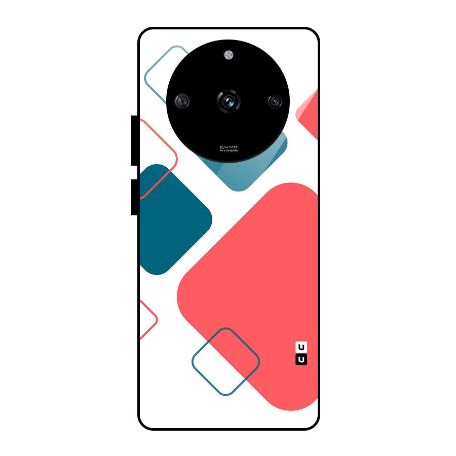 Square Pattern Beautiful Abstract Glass Back Case for Realme Narzo 60 5G