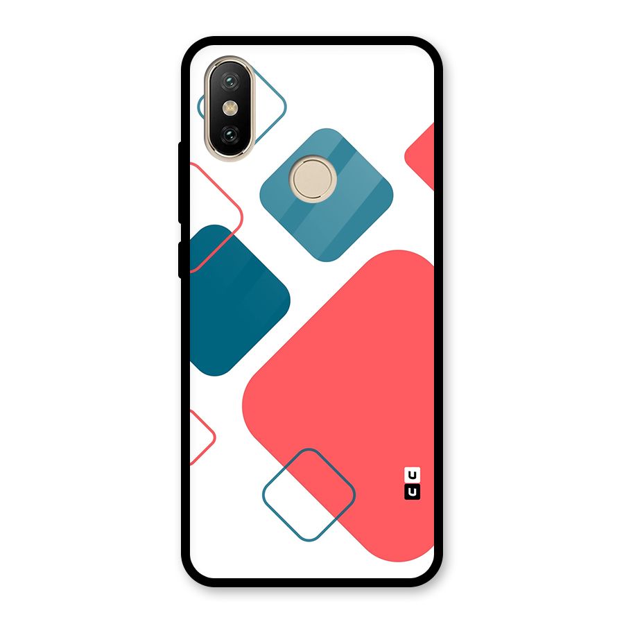 Square Pattern Beautiful Abstract Glass Back Case for Redmi A2