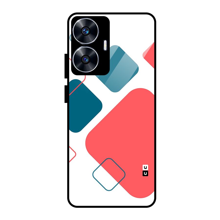 Square Pattern Beautiful Abstract Glass Back Case for realme C55