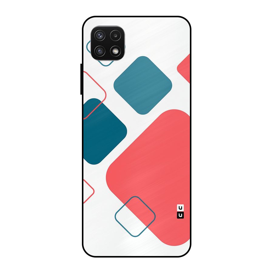 Square Pattern Beautiful Abstract Metal Back Case for Galaxy A22 5G