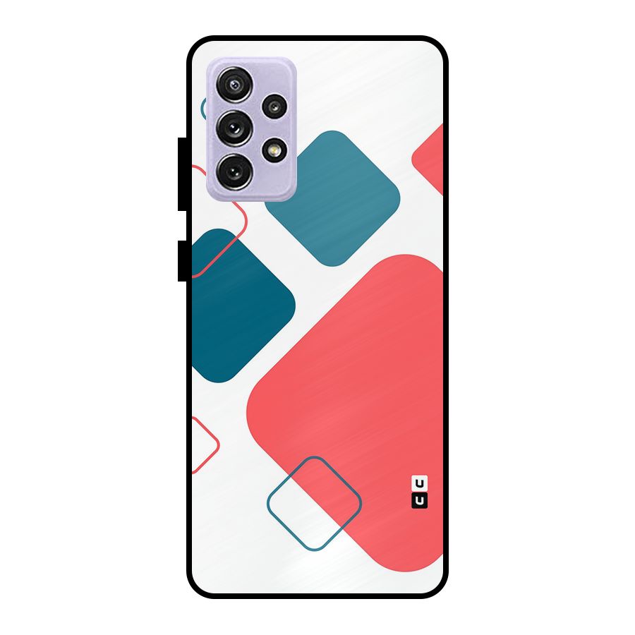 Square Pattern Beautiful Abstract Metal Back Case for Galaxy A72