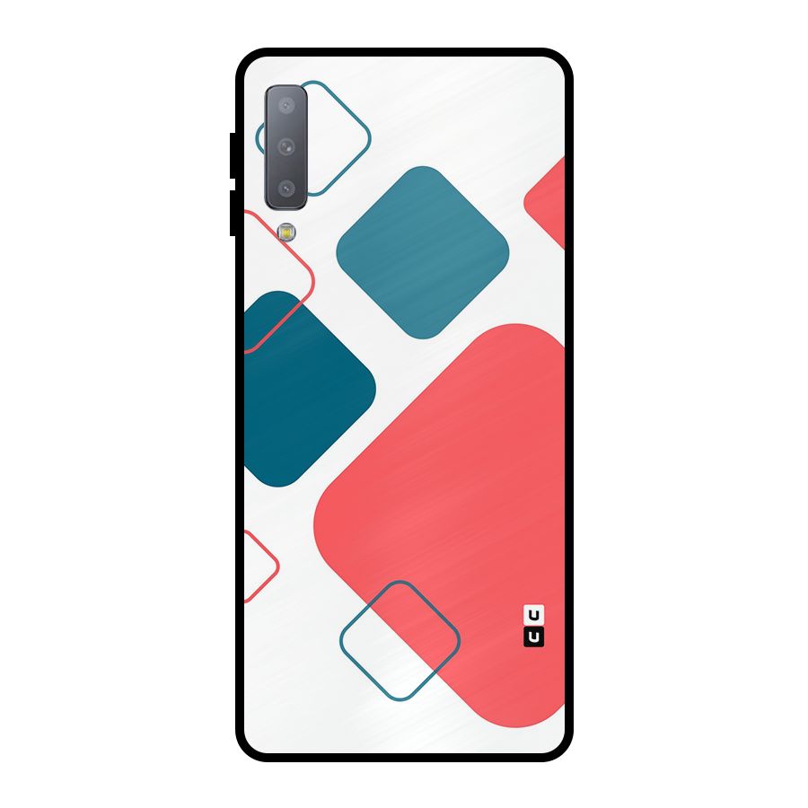 Square Pattern Beautiful Abstract Metal Back Case for Galaxy A7 (2018)