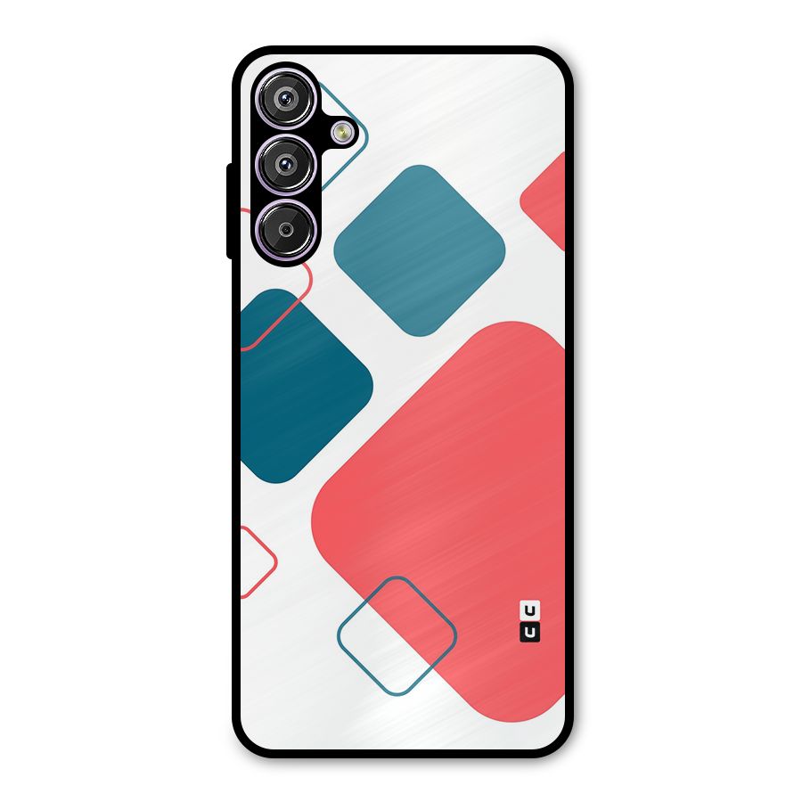 Square Pattern Beautiful Abstract Metal Back Case for Galaxy F15