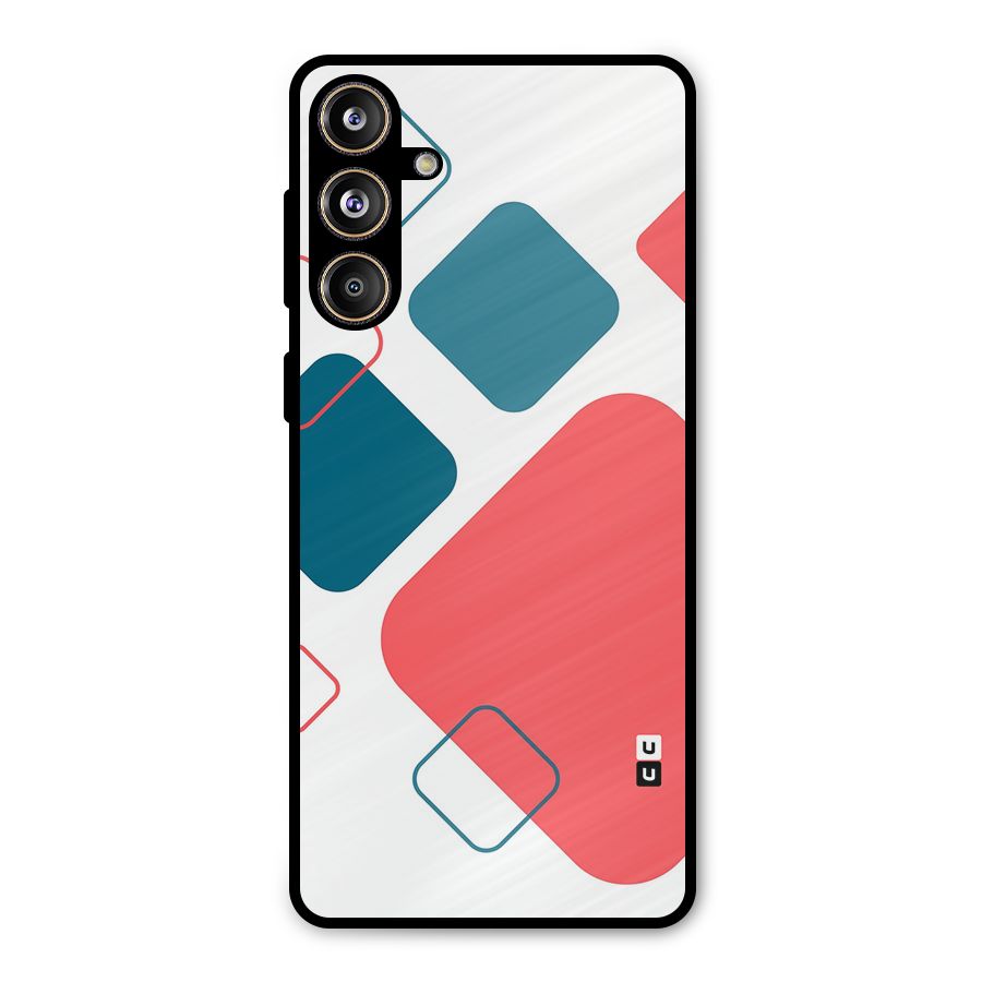 Square Pattern Beautiful Abstract Metal Back Case for Galaxy F55