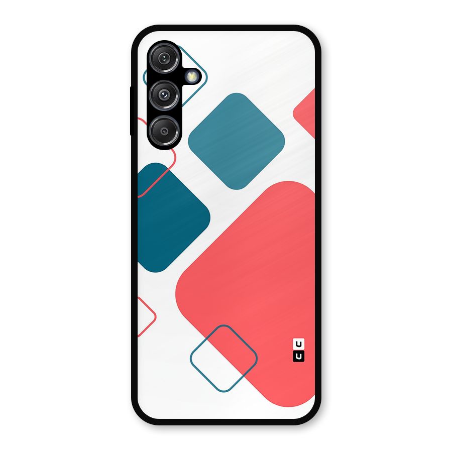 Square Pattern Beautiful Abstract Metal Back Case for Galaxy M34 5G