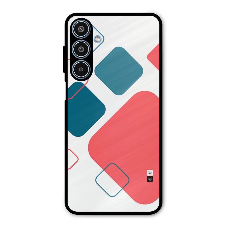 Square Pattern Beautiful Abstract Metal Back Case for Galaxy M35