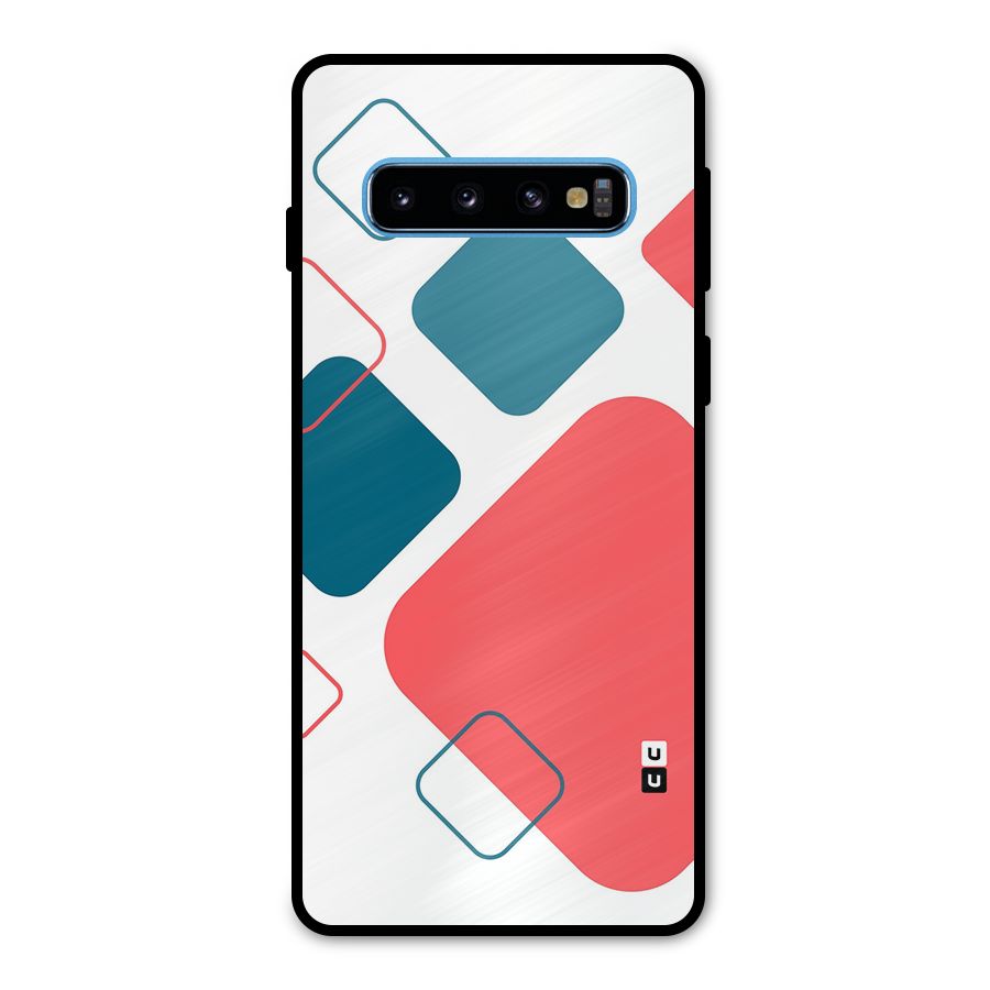 Square Pattern Beautiful Abstract Metal Back Case for Galaxy S10
