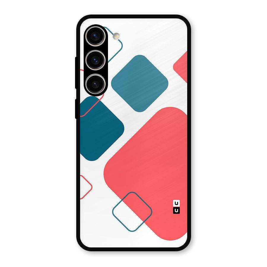 Square Pattern Beautiful Abstract Metal Back Case for Galaxy S23 Plus