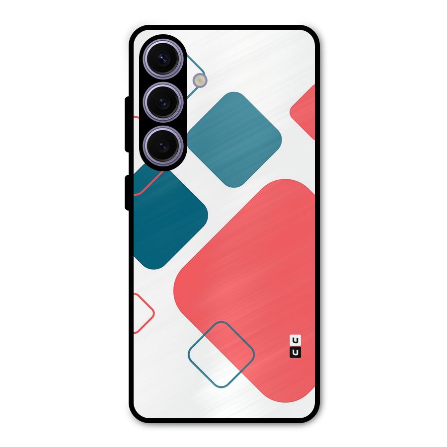 Square Pattern Beautiful Abstract Metal Back Case for Galaxy S24