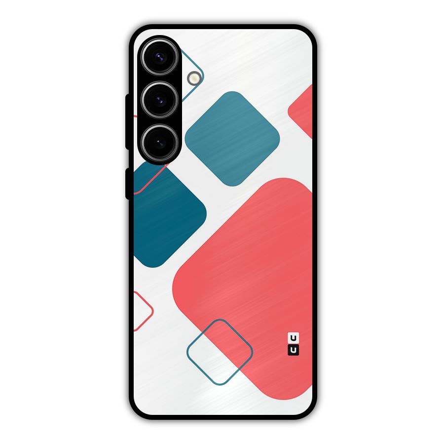 Square Pattern Beautiful Abstract Metal Back Case for Galaxy S24 Plus