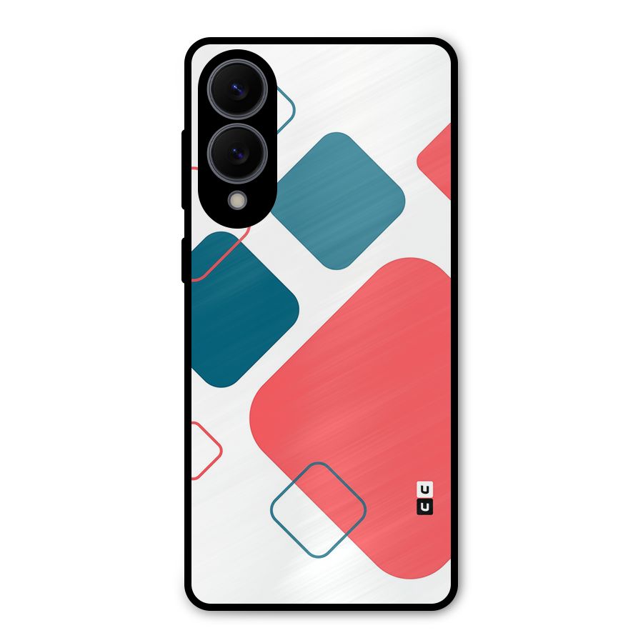 Square Pattern Beautiful Abstract Metal Back Case for Galaxy S25 Edge