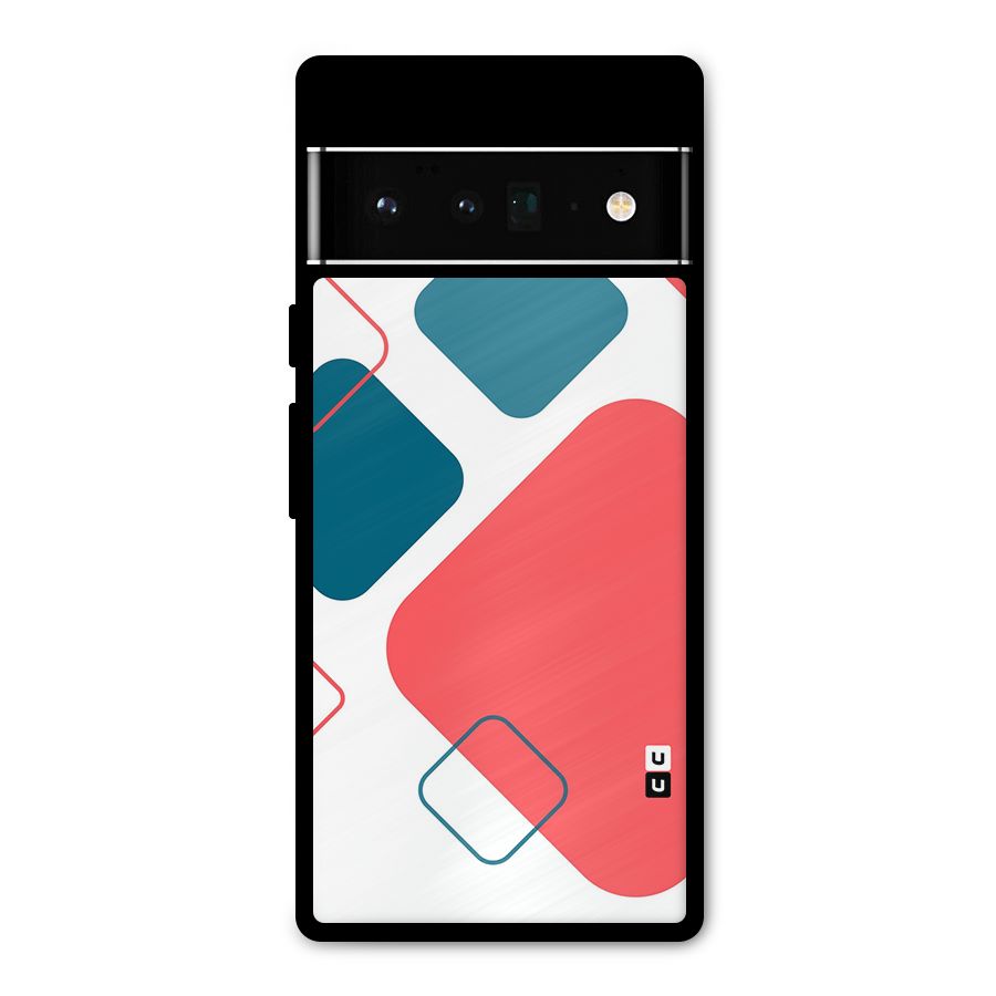 Square Pattern Beautiful Abstract Metal Back Case for Google Pixel 6 Pro