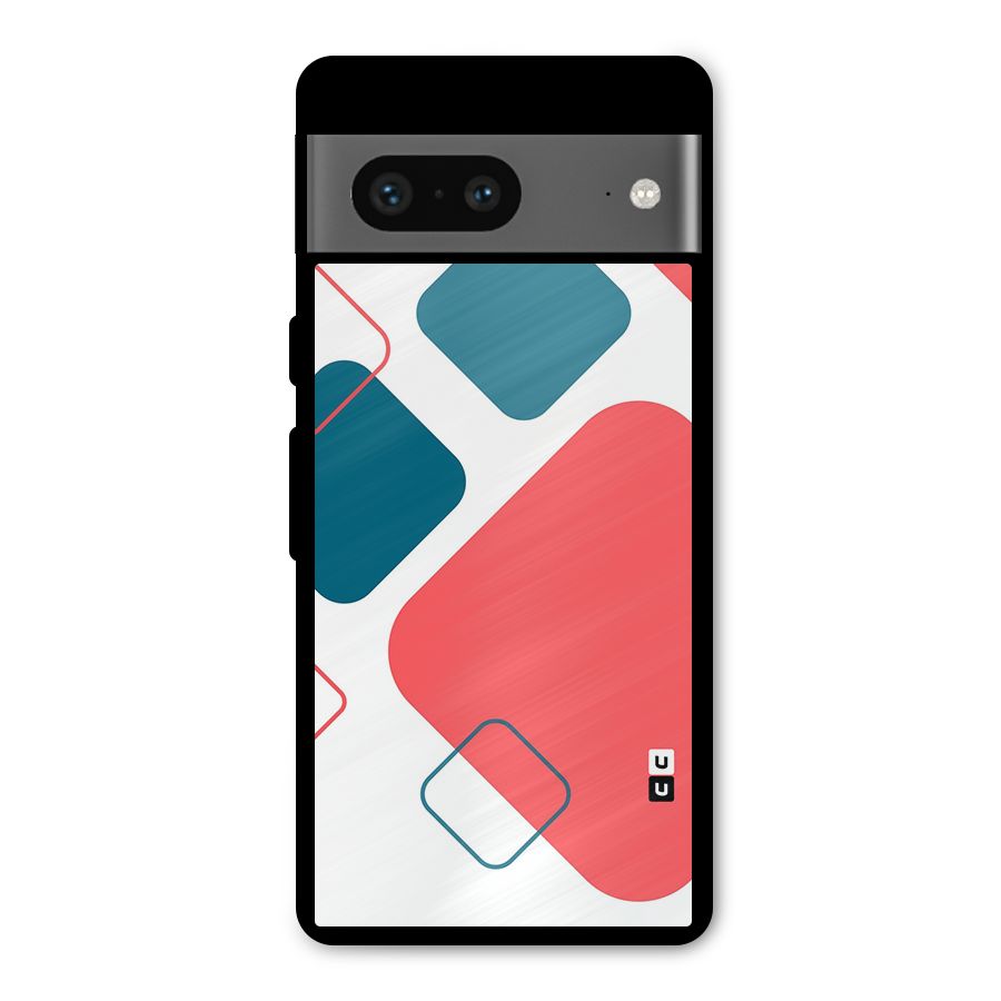 Square Pattern Beautiful Abstract Metal Back Case for Google Pixel 7
