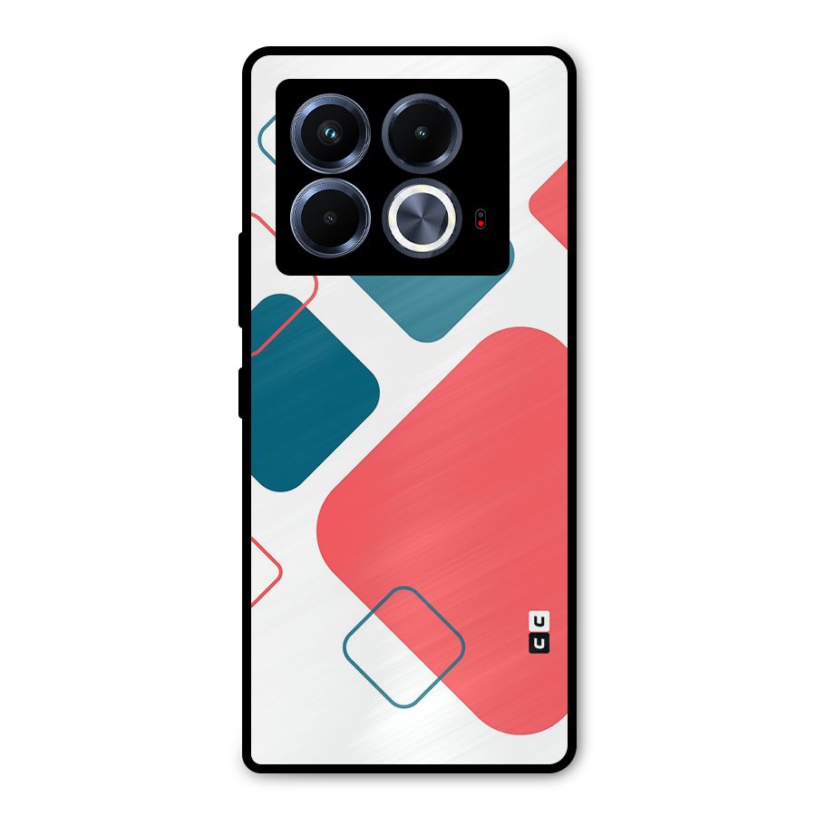 Square Pattern Beautiful Abstract Metal Back Case for Infinix Note 40 5G