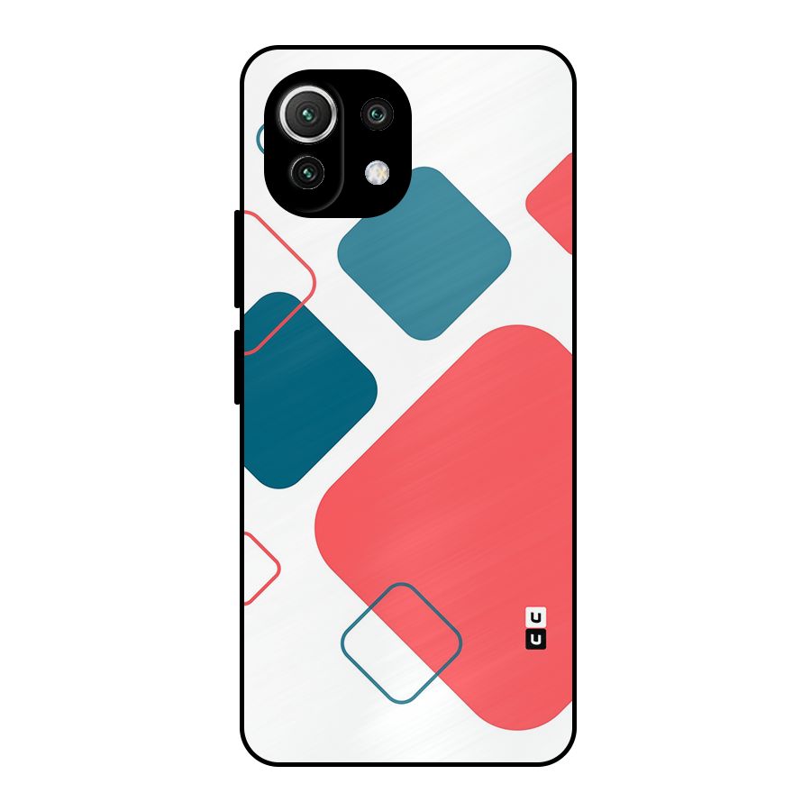 Square Pattern Beautiful Abstract Metal Back Case for Mi 11 Lite