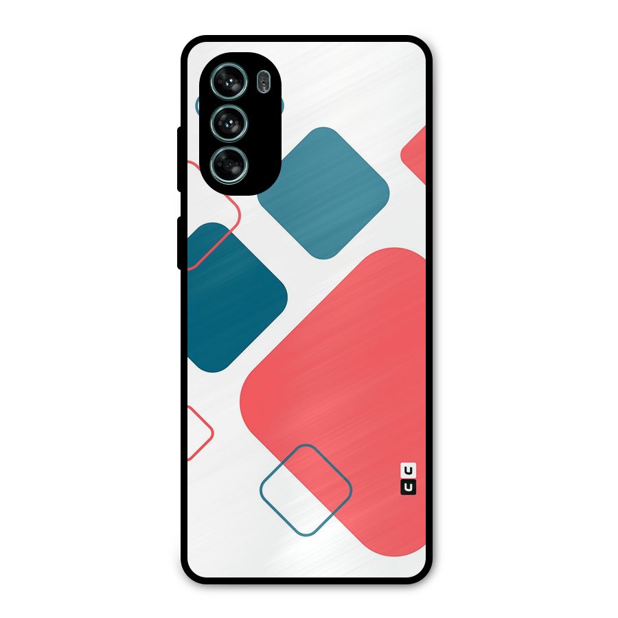 Square Pattern Beautiful Abstract Metal Back Case for Moto G62
