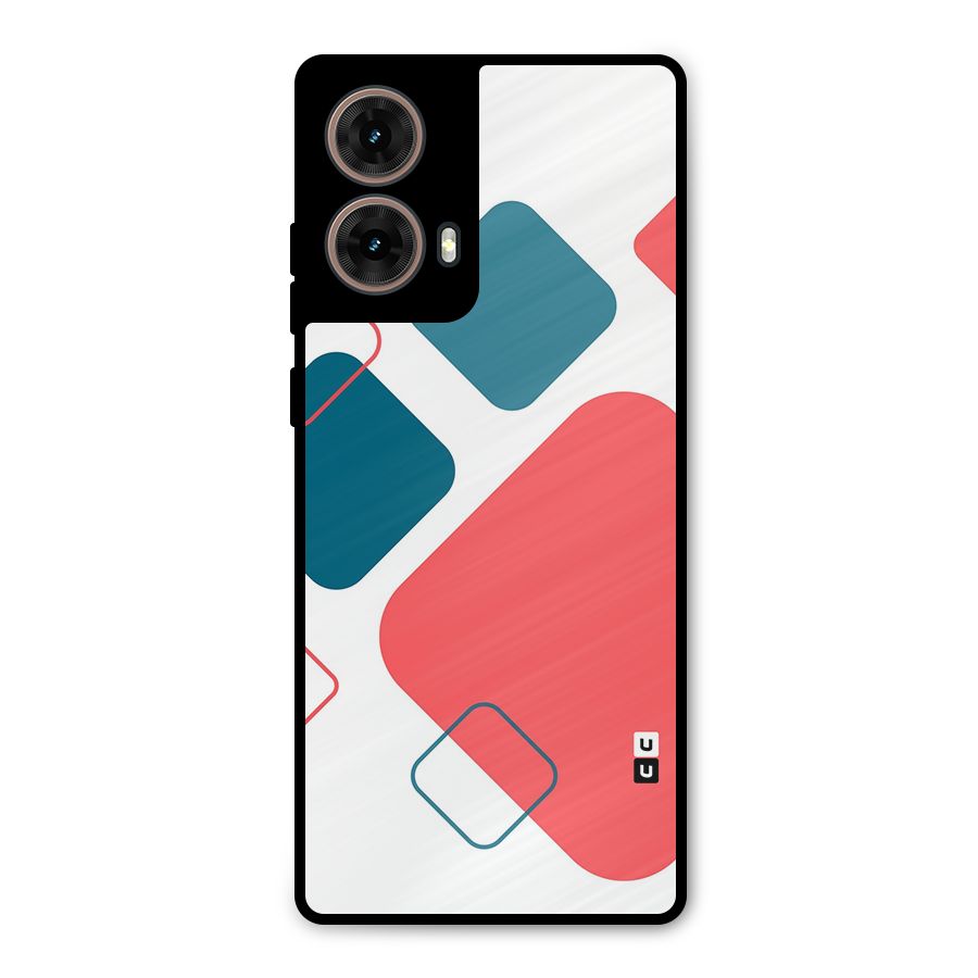Square Pattern Beautiful Abstract Metal Back Case for Moto G85